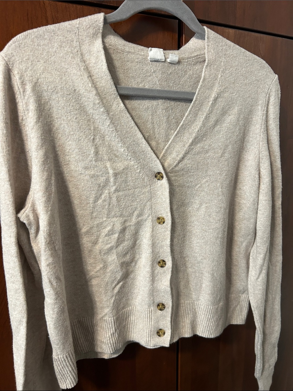 Gap Cashsoft V Neck Cardigan Light Beige